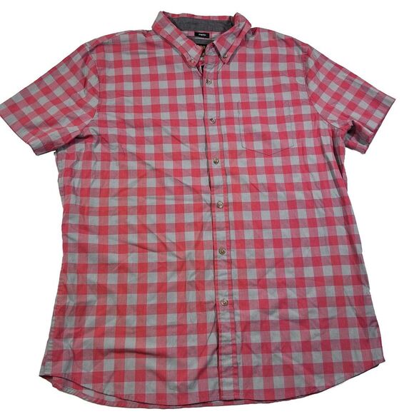 Lee Other - Lee Regular Fit Stretch Red Buffalo Check Plaid Short Sleeve Button Shirt Men XL